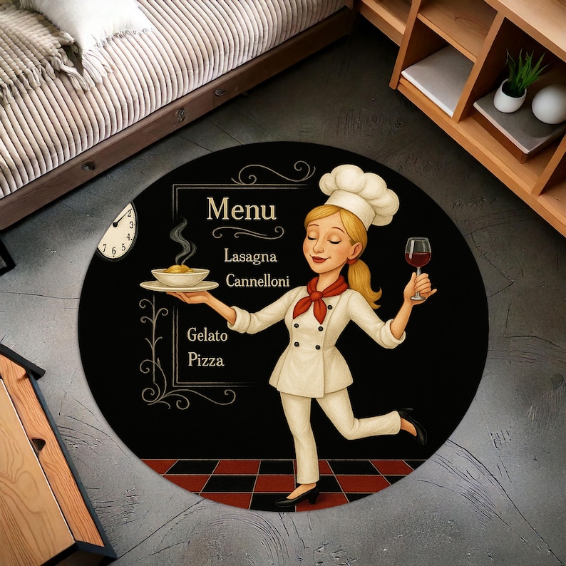Camping Cooking Gifts - Karpet Dapur Bundar Koki Pirang, Alas