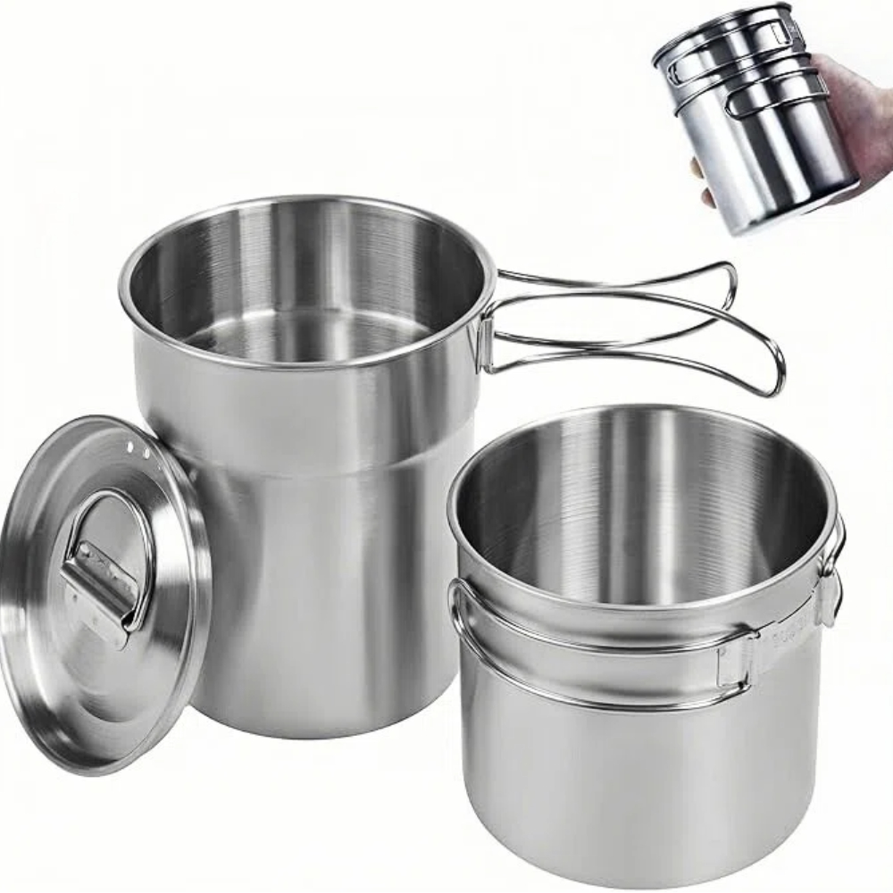 Camping Cooking Utensil Set - Cangkir Lipat untuk Berkemah, Mug, Panci,