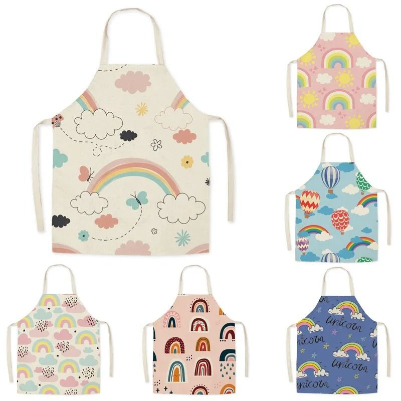 Camping Cooking Apron - Celemek Pola Abstrak Matahari Pelangi Musim