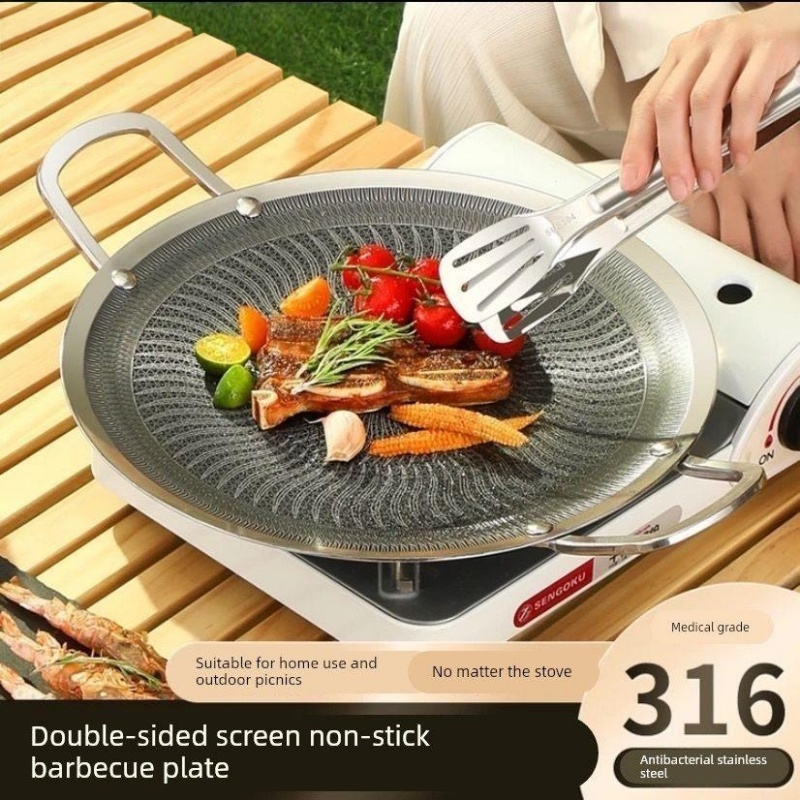 Camping Cooking Stove - Panci Panggangan BBQ Multifungsi Baja Tahan