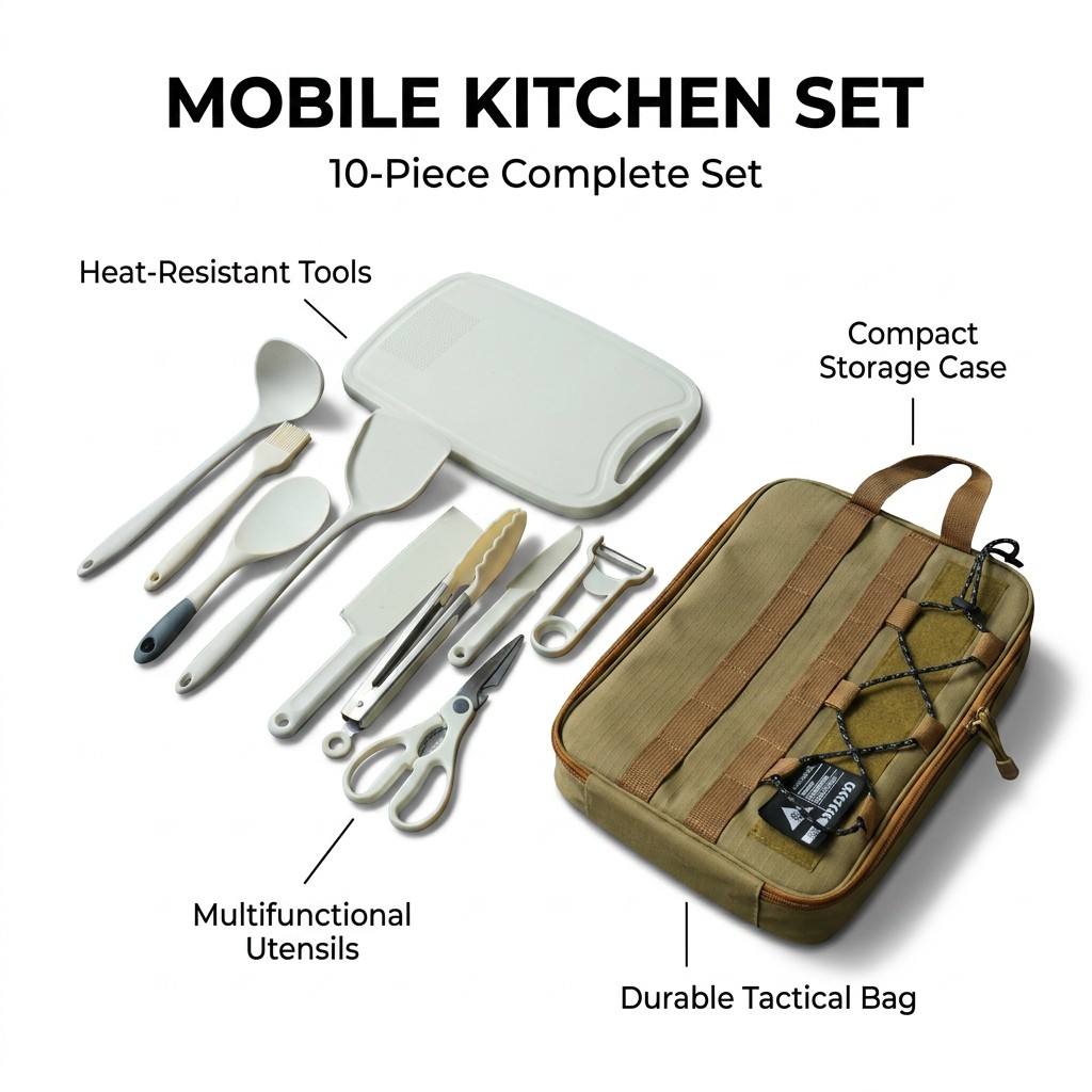 Camping Cooking Unit - Set Peralatan Dapur Portabel 9 Buah