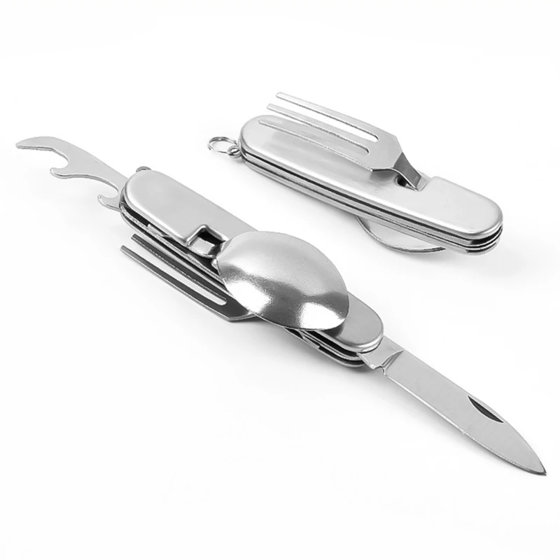 Camping Cooking Knife Set - Set Peralatan Makan Berkemah Baja Tahan