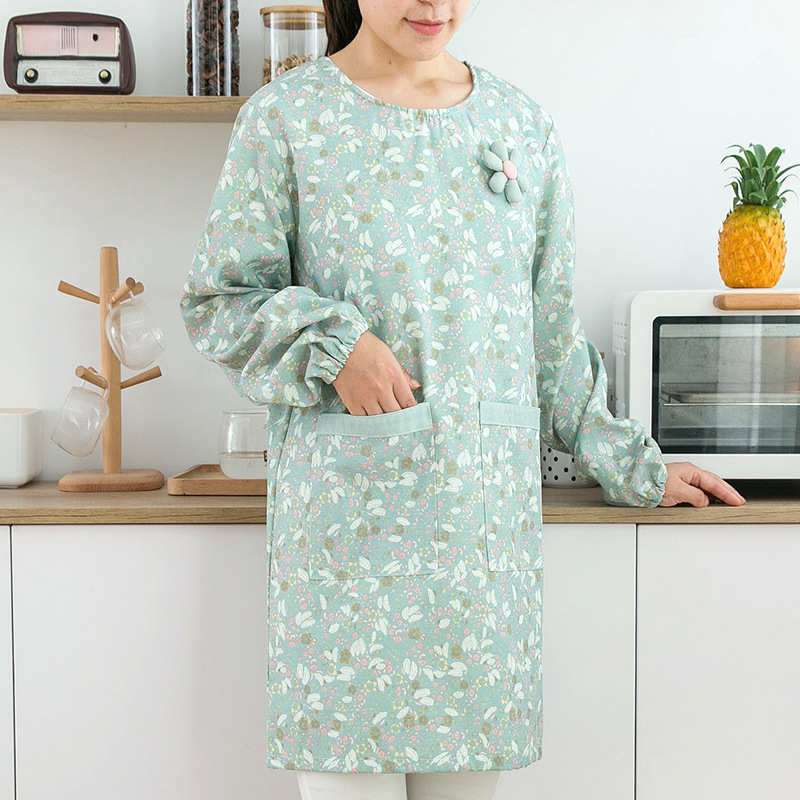 Camping Cooking Apron - Apron Wanita Berlengan Panjang Bahan Katun