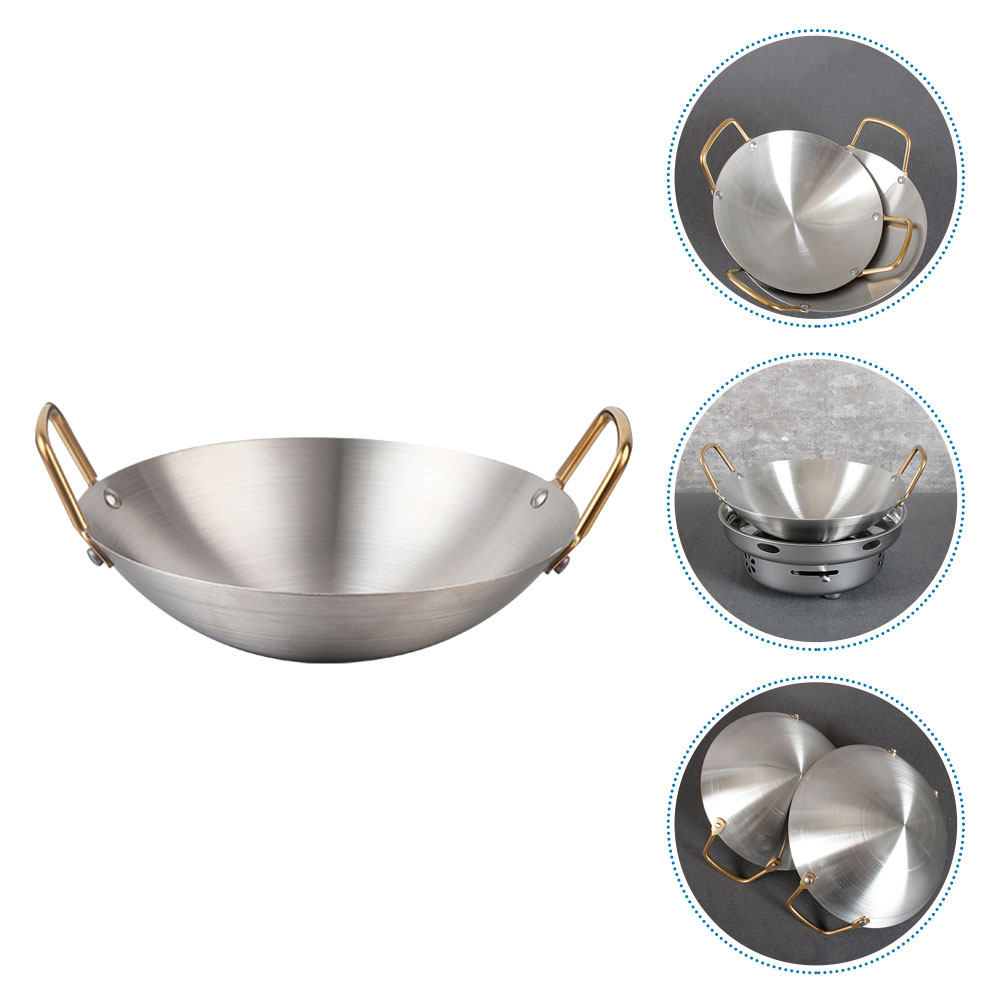 Camping Cooking Frying Pan - Wajan Masak Stainless Steel dengan Dua