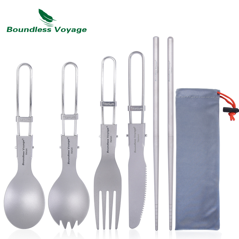 Camping Cooking Knife Set - Peralatan Makan Berkemah Titanium Voyage Tanpa