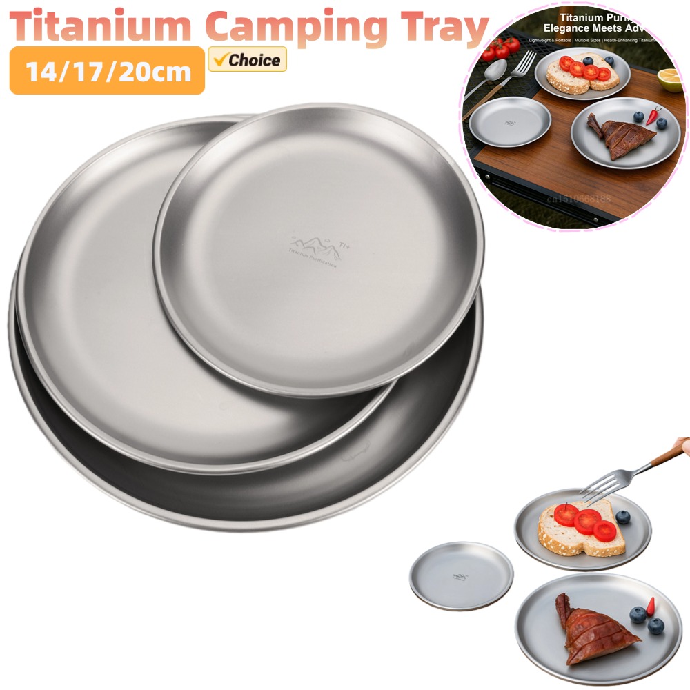 Camping Cooking Bowl - Piring Camping Titanium 14/17/20cm 1/3Pcs Set