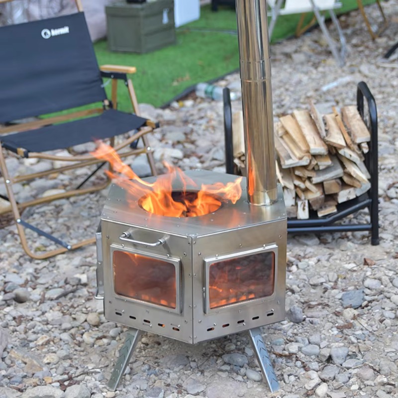 Camping Cooking Stove - 【Populer】Kompor Lipat Multifungsi Portabel Baja Tahan