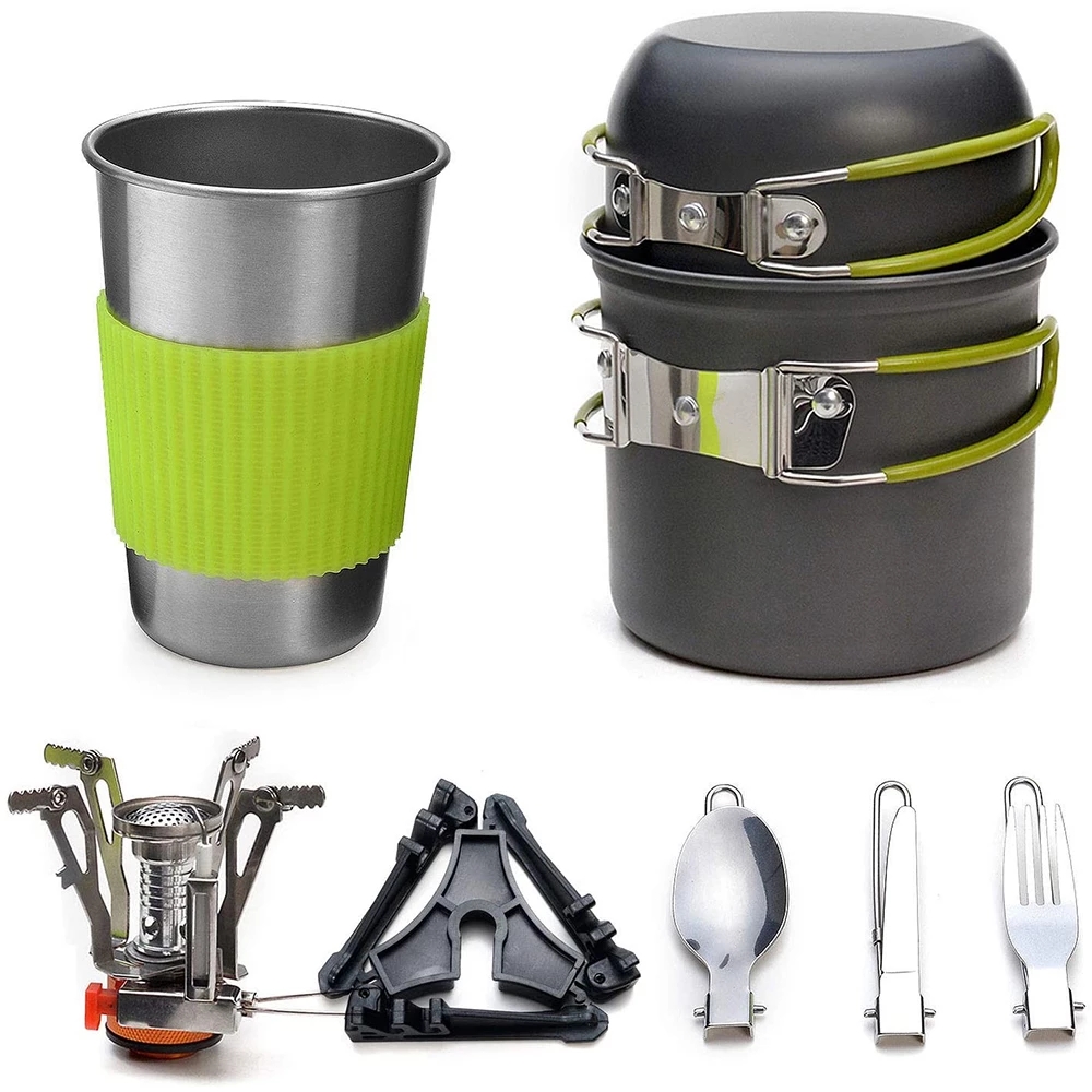 Camping Cooking Utensil Set - Kit Peralatan Masak Berkemah dengan Kompor