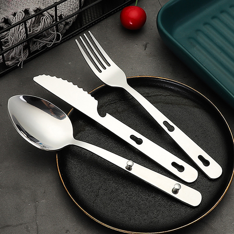 3pc/set Peralatan Makan Portab - Camping Cooking Knife Set ulasan dan harga