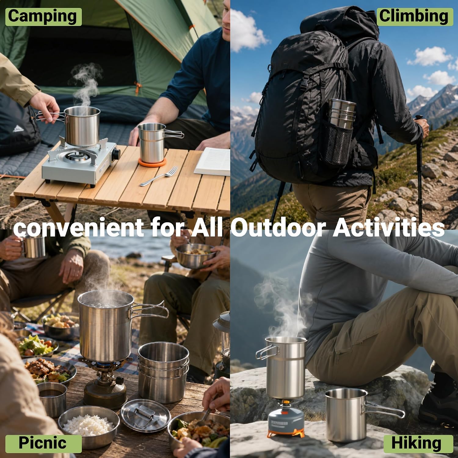 Cangkir Lipat untuk Berkemah,  - Camping Cooking Utensil Set ulasan dan harga