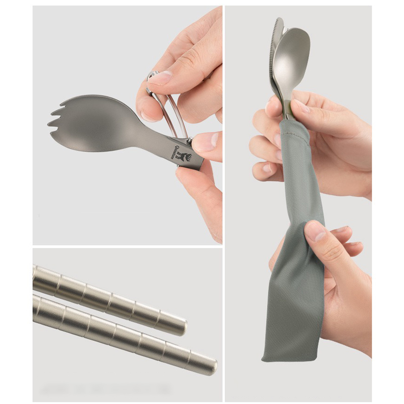 Set Peralatan Makan Titanium M - Camping Cooking Knife Set ulasan dan harga