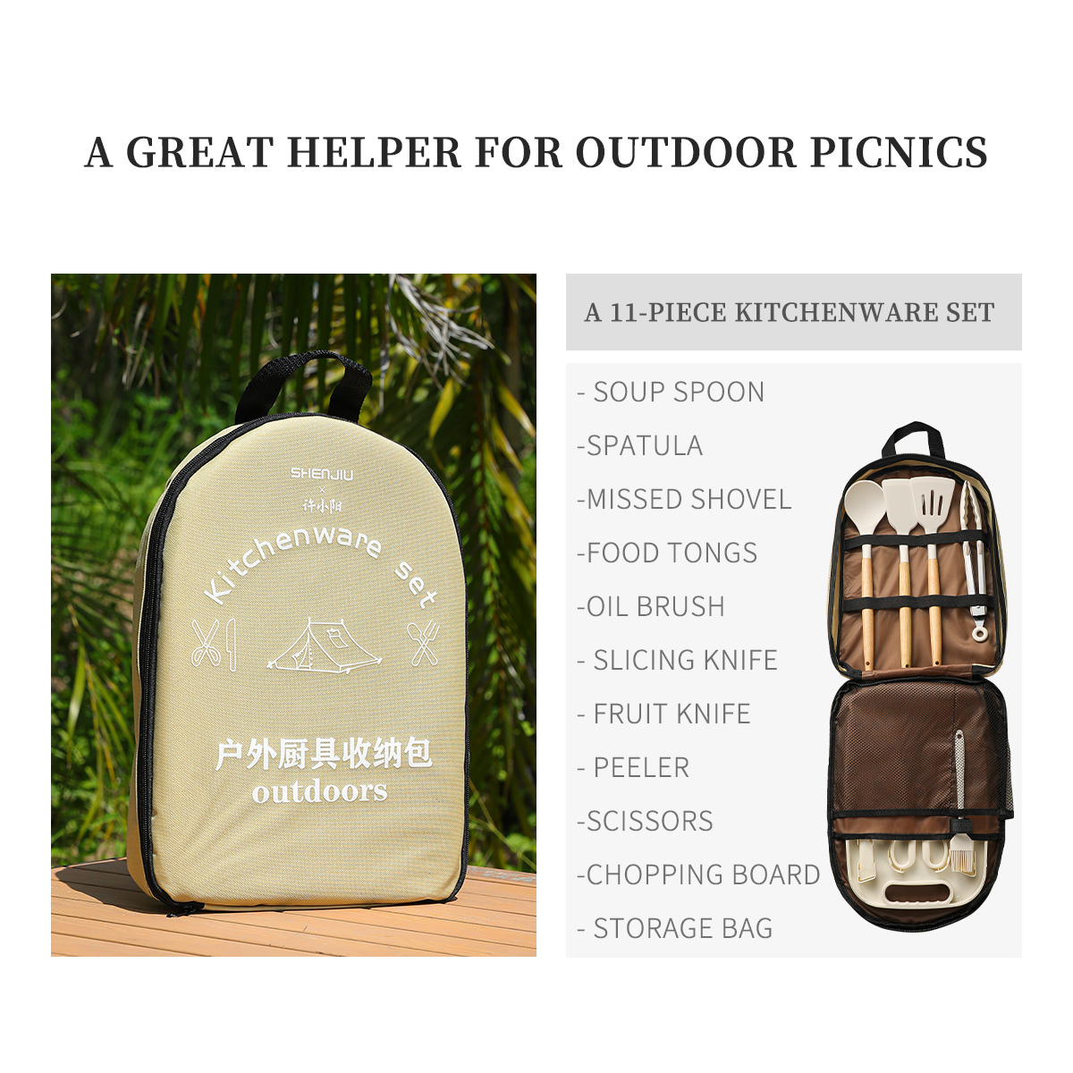 Set Piknik Portabel Pisau Pera - Camping Cooking Knife Set ulasan dan harga