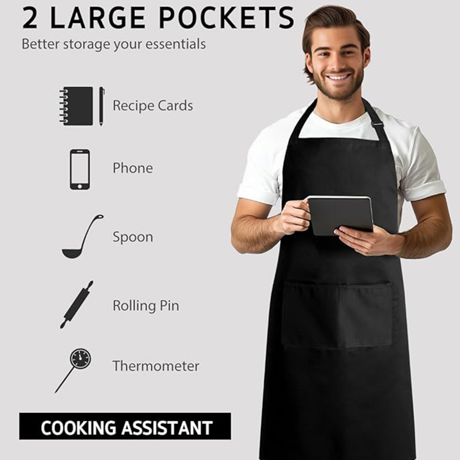 Set 2-Potong; Celemek Warna Po - Camping Cooking Apron ulasan dan harga